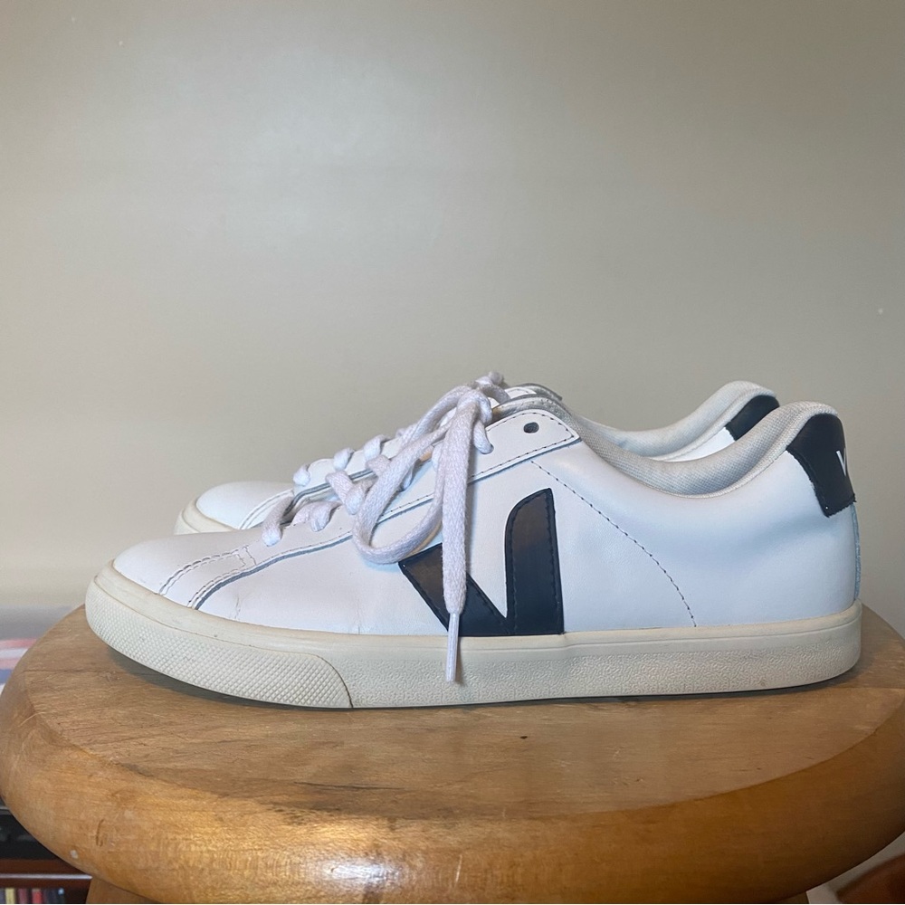 Women’s Veja Esplar Leather White Black Sneakers